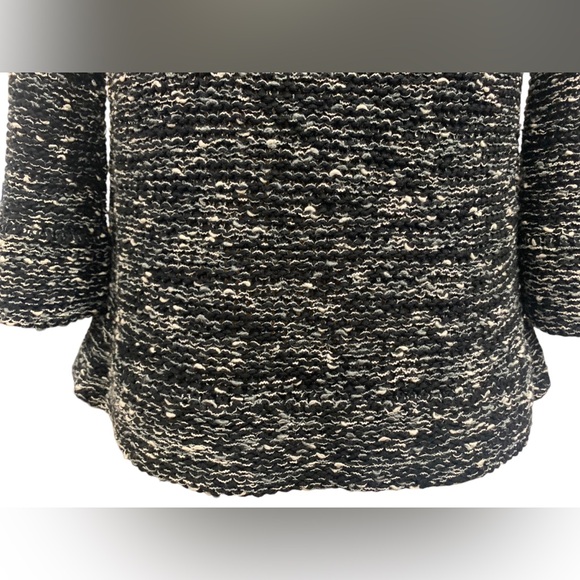 BCBGMAXAZRIA Black White Heather Single Button Heavyweight Cardigan Sweater - Picture 8 of 11